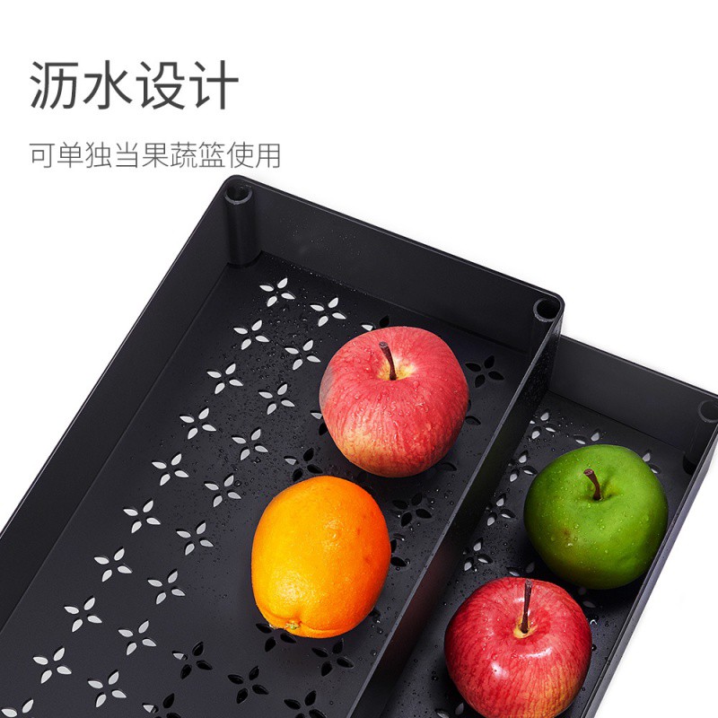 厨房冰箱夹缝置物架落地多层架子菜篮子储物蔬菜侧收纳缝隙超窄柜收纳层架 三维工匠高清大图