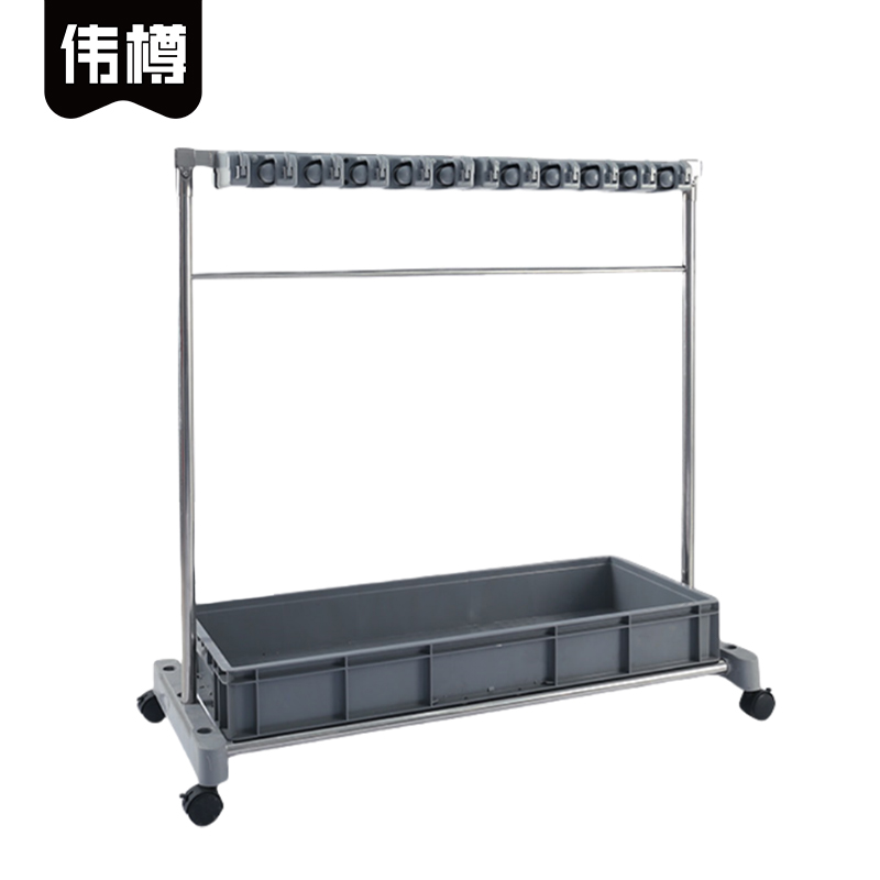 伟樽拖把架双排20挂24钩100*46*100cm个高清大图