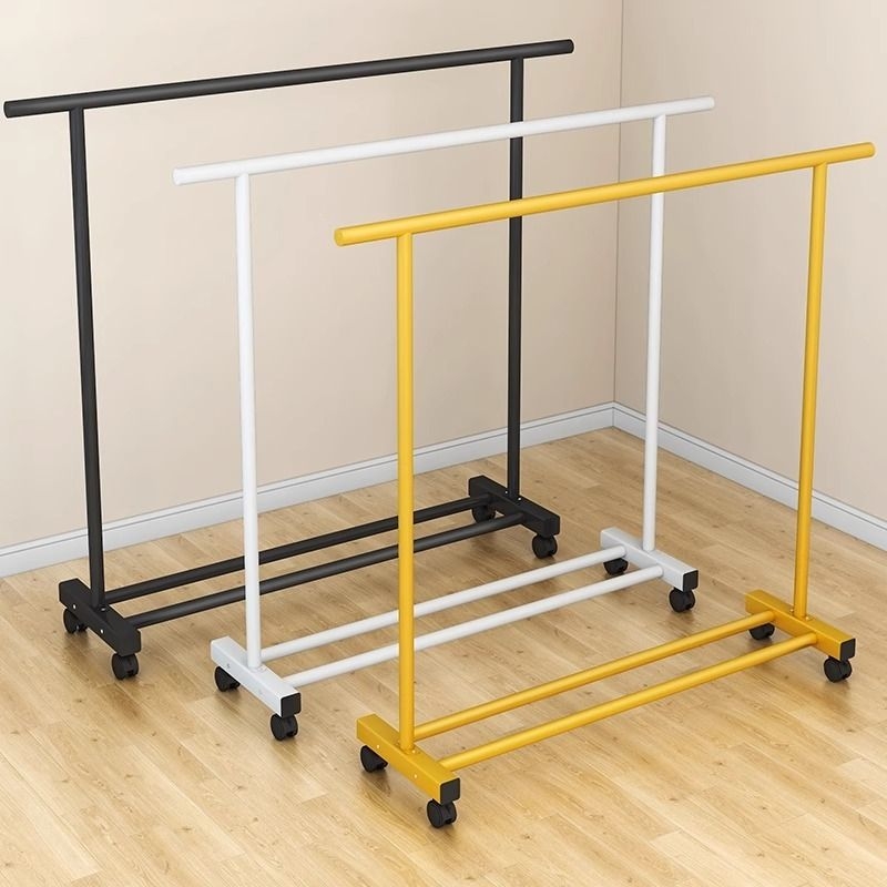 晾衣架落地卧室折叠室内凉衣服架子家用简易挂衣杆阳台晒被子神台高清大图