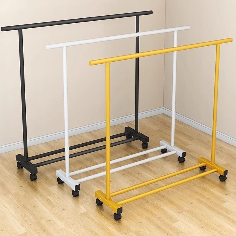 晾衣架落地卧室折叠室内凉衣服架子家用简易挂衣杆阳台晒被子神器图片