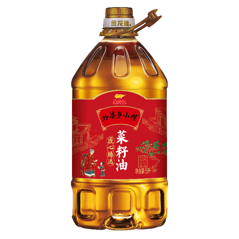 金龙鱼外婆乡小榨匠心臻选菜籽油 非转基因压榨 5L/桶