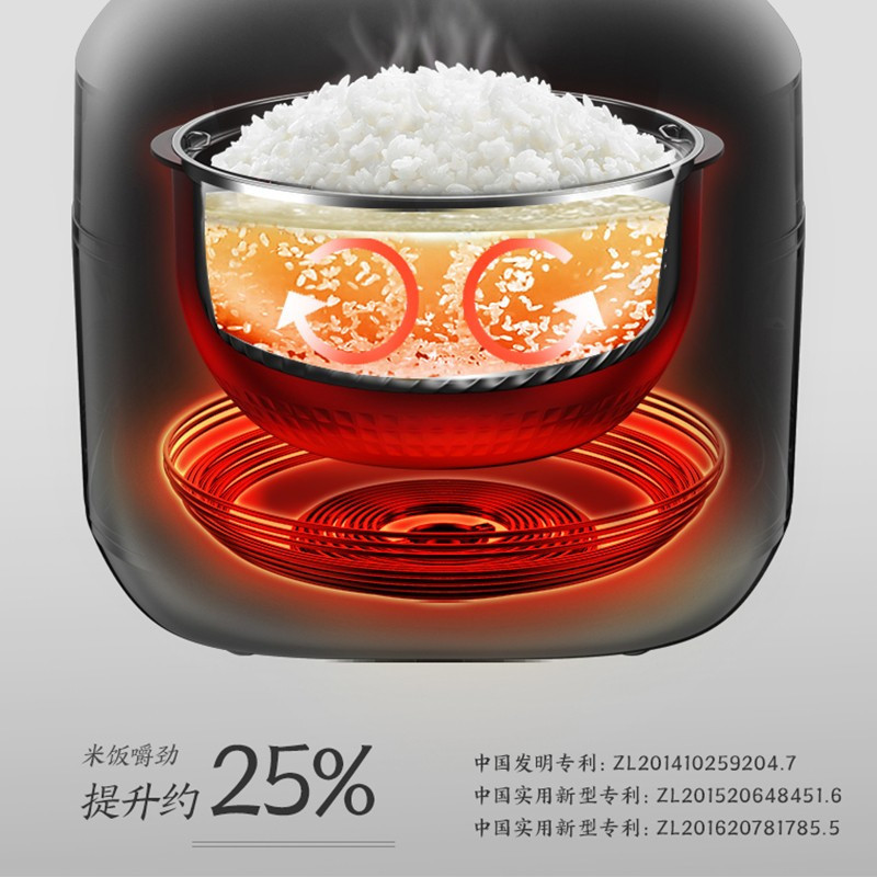 美的(Midea)电饭煲家用4L智能IH多功能大容量钛金电饭锅 银灰色[4L]MB-HS4030
