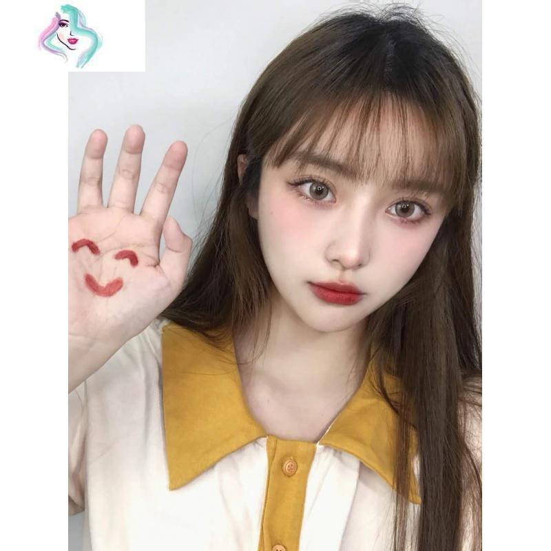 假发女长发空气刘海日系lolita气质修脸网红黑长直圆脸自然全头套你