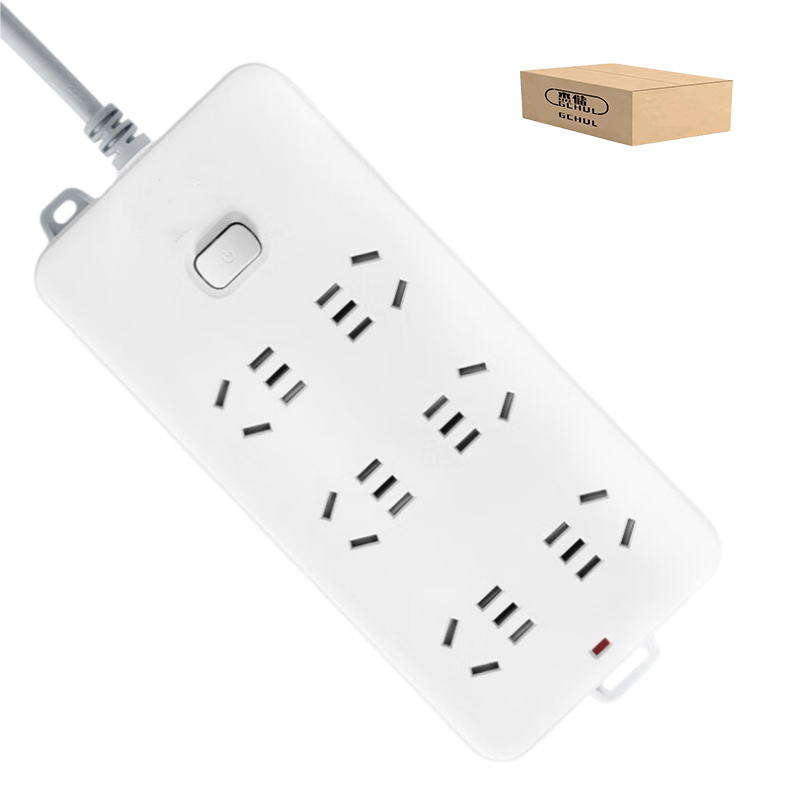杰储(GCHUL) CPP140 5米 6插位 2500W 接线板 (计价单位:个) 白色高清大图