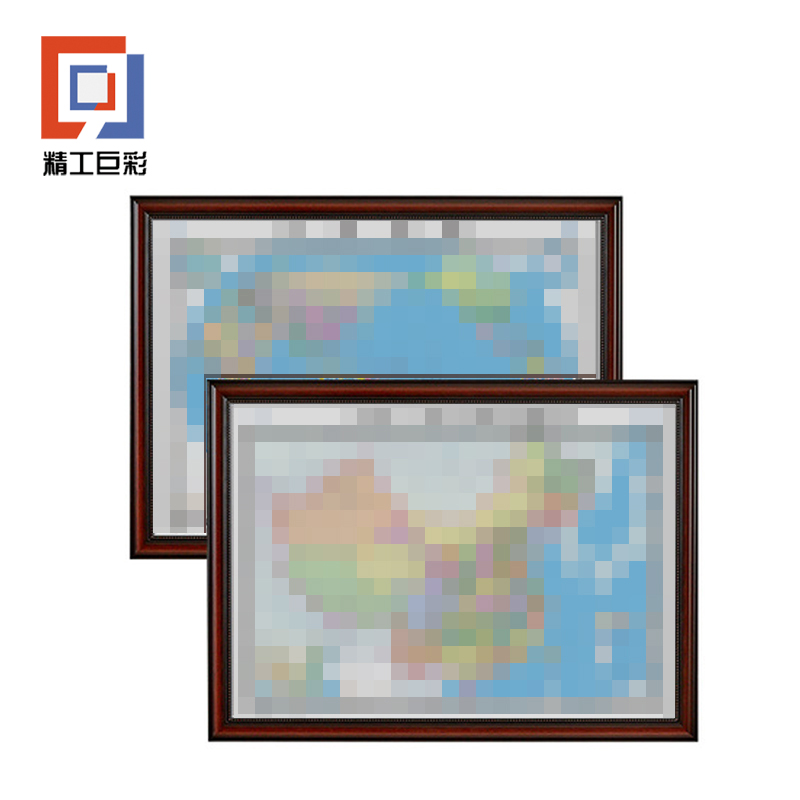 精工巨彩 实木框挂图 100*100cm高清大图