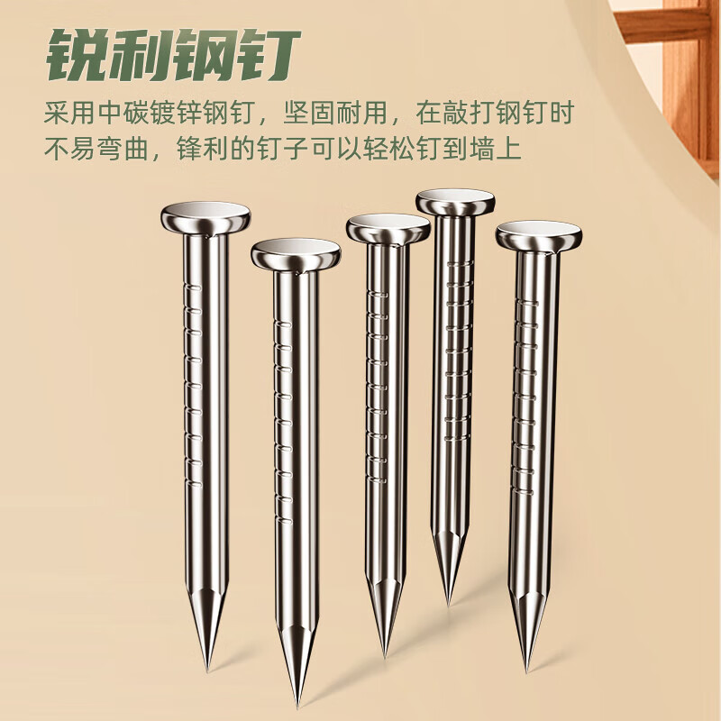 SAMZHE山泽 固线钉线卡墙钉 12mm 网线钉子电话线圆形钢钉网线布线家装扣钉 100只装 ZD-26高清大图