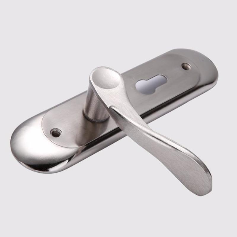 简约室内门锁卧室门锁房间门锁欧式家用静音五金锁具三件套通用型 A款锁面板拉手一对(无锁体锁芯钥匙)