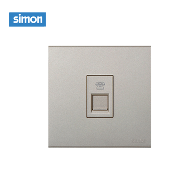 西蒙(simon) E6 插座开关插板86型开关插座面板 电话插座 单电话 香槟金