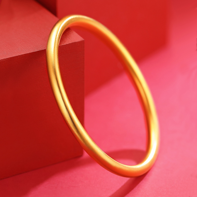 gzuan古钻珠宝 黄金手镯 无氰工艺古法传承女士光圈手