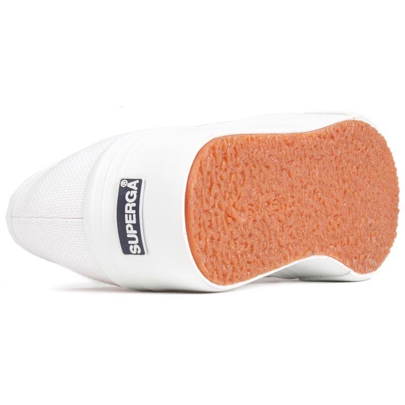 SUPERGA女士白色帆布镂空系带松糕板鞋休闲运动鞋潮流增高平台鞋高清大图