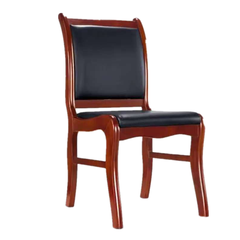 无扶手办公椅职员椅 实木 把高清大图