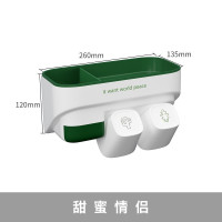 浴室卫生间置物架厕所洗手间洗漱台各种牙刷牙膏收纳用品大全 三维工匠 甜蜜情侣+挤牙膏器(送2杯)牙刷架/牙具座