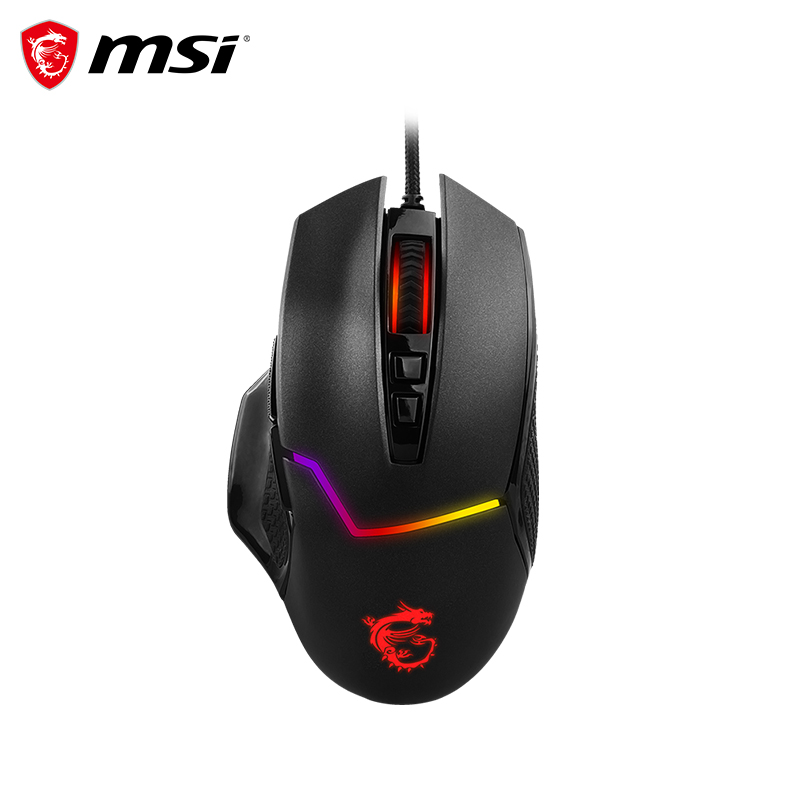 微星(MSI)GM20 电竞鼠标 有线 RGB炫光 信仰龙魂灯 吃鸡鼠标 游戏鼠标 人体工学 黑色