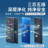搭配购买更优惠沁园套餐净水器家用厨房直饮RO反渗透无桶大通量纯水机小水钻KRL5003+前置308套装