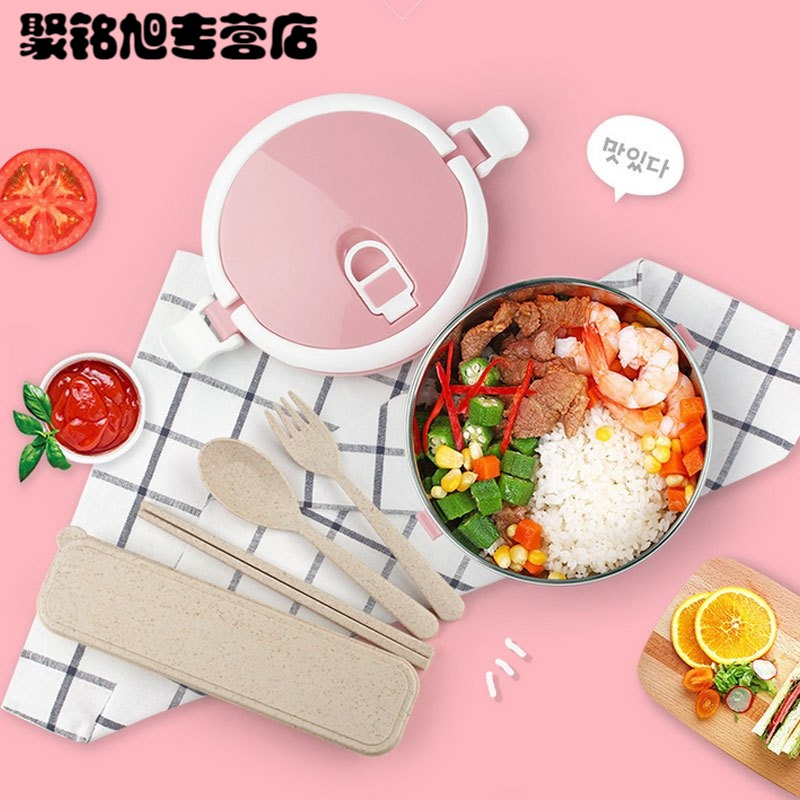 日式不锈钢多层保温桶饭盒大容量分格学生便当盒儿童餐盒保温桶泡面碗保温汤桶学生保温饭盒生活日用便当盒