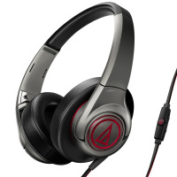 铁三角(Audio-technica) ATH-AX5iS GM 便携式头戴式手机通话耳机耳麦 暗灰色