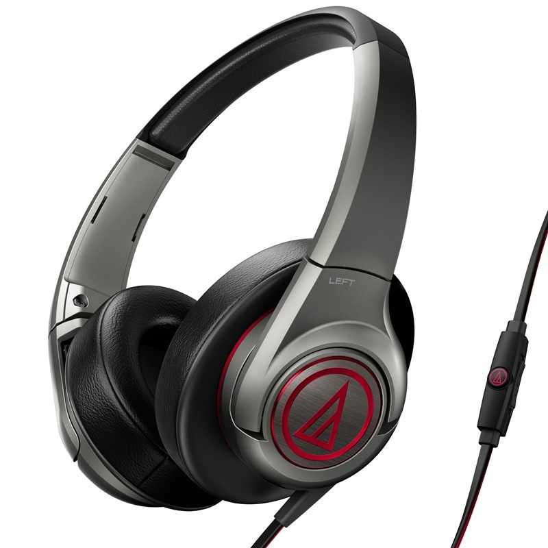 铁三角(Audio-technica) ATH-AX5iS GM 便携式头戴式手机通话耳机耳麦 暗灰色