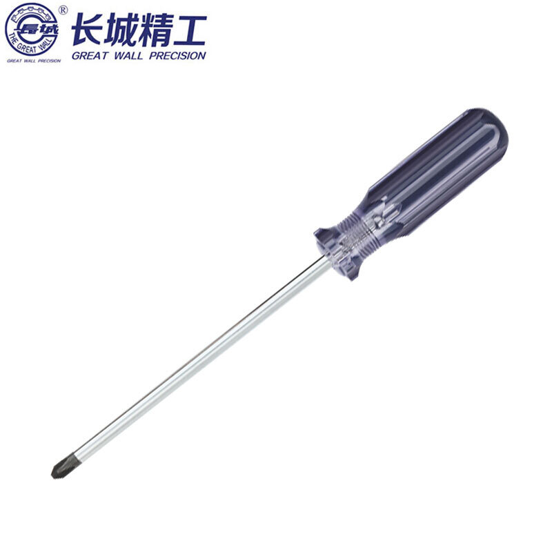 长城精工 Cr-V蓝透双色彩条柄螺丝批 十字起子改锥工具 3*100mm 270143 10把