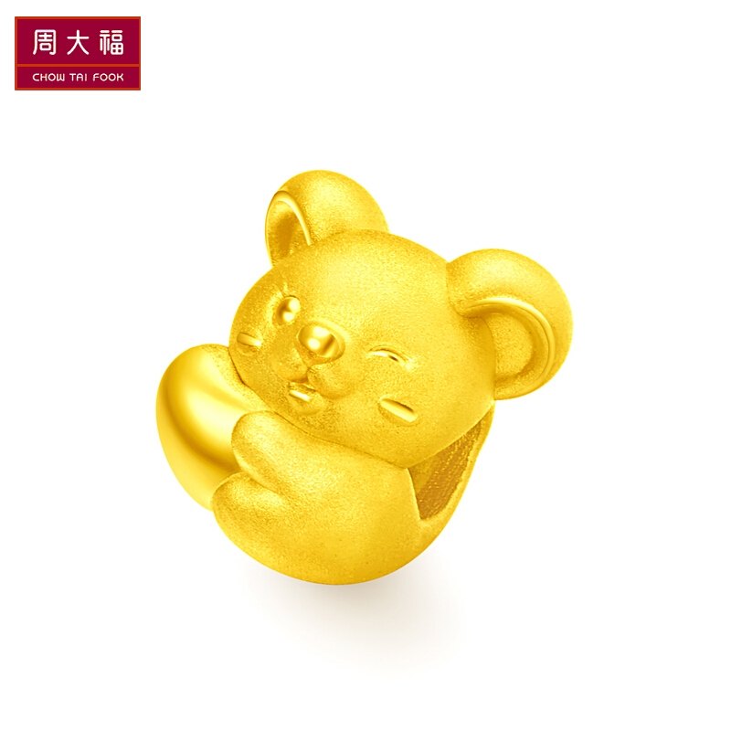 周大福 心有所鼠 生肖鼠定价足金金路路通吊坠