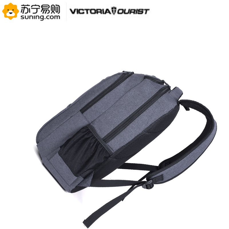 维多利亚旅行者 VICTORIATOURIST 双肩包电脑包15.6英寸 男女商务防水双肩背包V9006灰色电脑数码包高清大图