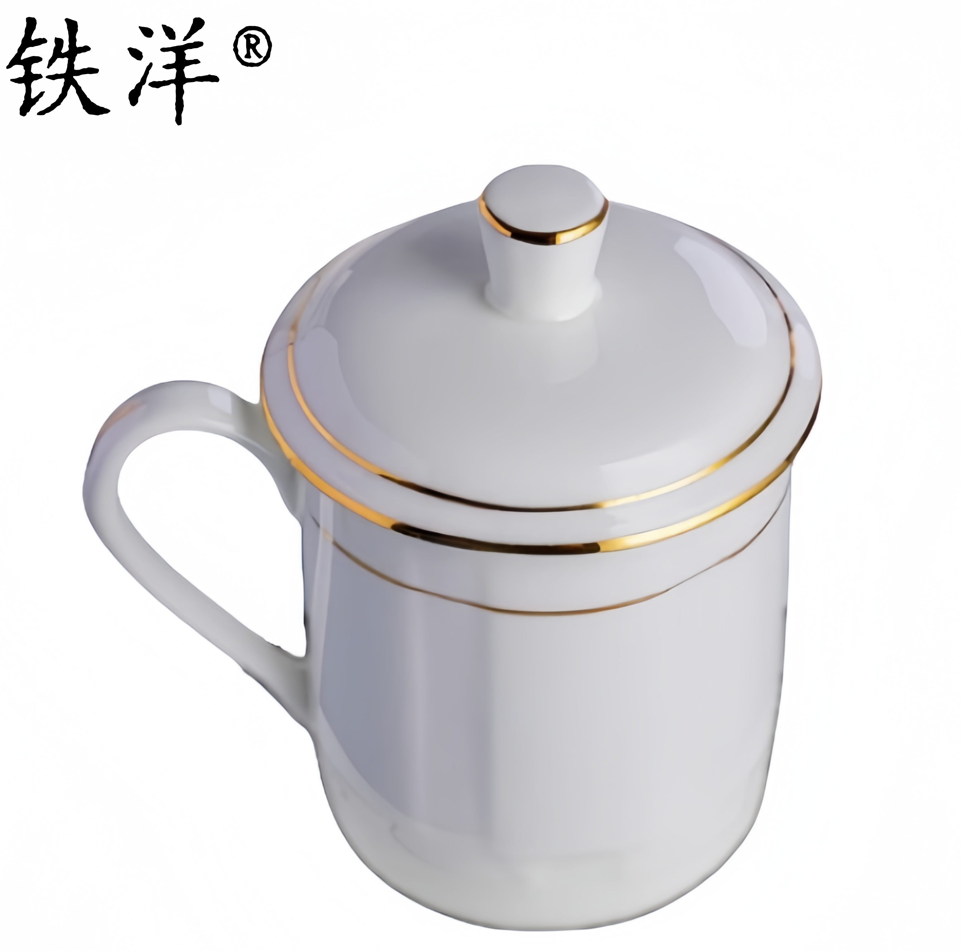 铁洋 描金凹凸景瓷杯 9cm*15cm 个高清大图