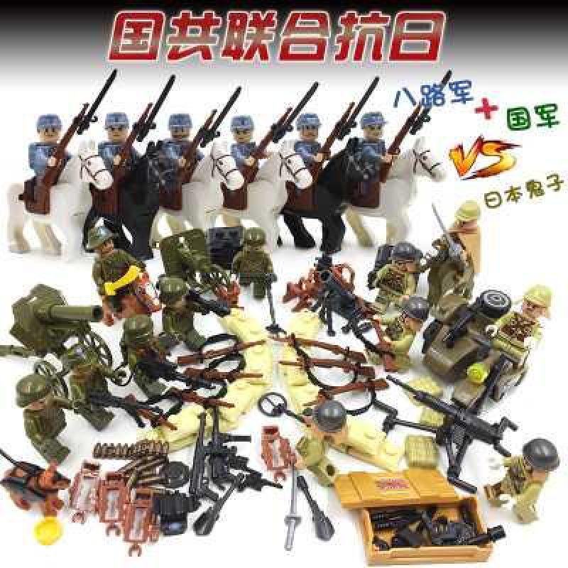 新年小人偶拼装军事武器公仔城市警察组装积木玩具人物玩偶 幽灵骑兵高清大图