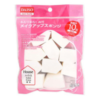 [性价比高]日本Daiso大创 多功能粉扑 干湿两用菱形海绵 粉扑10枚/包 多量平价