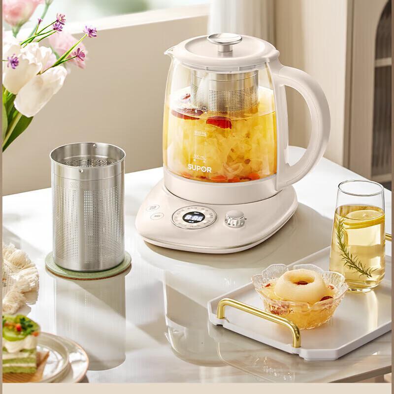 苏泊尔(SUPOR)1.5L升级滤网养生壶煮茶器加厚玻璃电水壶烧水壶电热水壶智能煮茶壶 SW-15Y28