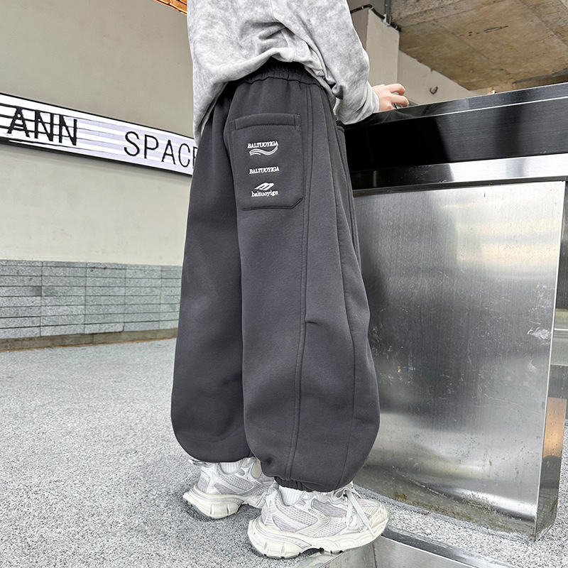 男童秋装运动裤春秋款大童男孩卫裤痞帅炸街儿童针织裤子潮酷