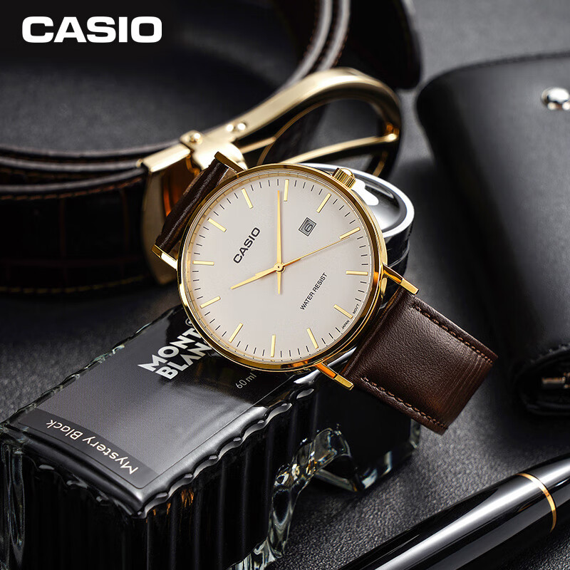 卡西欧casio手表大众指针时尚简约防水学生石英学生电子日韩表mth1060