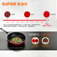 苏泊尔（SUPOR）EJ28RP02 平底锅煎锅炒锅 火红点深型不粘锅 燃气灶电磁炉通用锅具28CM
