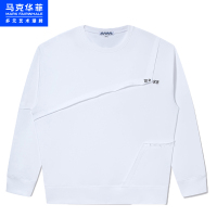 马克华菲圆领卫衣男2022秋季高贝贝新款个性分割潮流宽松男士上衣