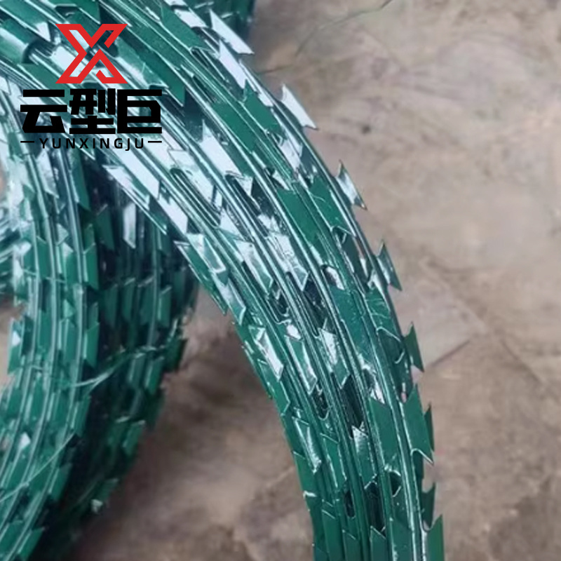 云型巨 刺丝滚笼 刀片刺绳刺丝滚笼拉力刮刀围墙防爬防盗刺 喷塑φ50cm 单位: 卷高清大图