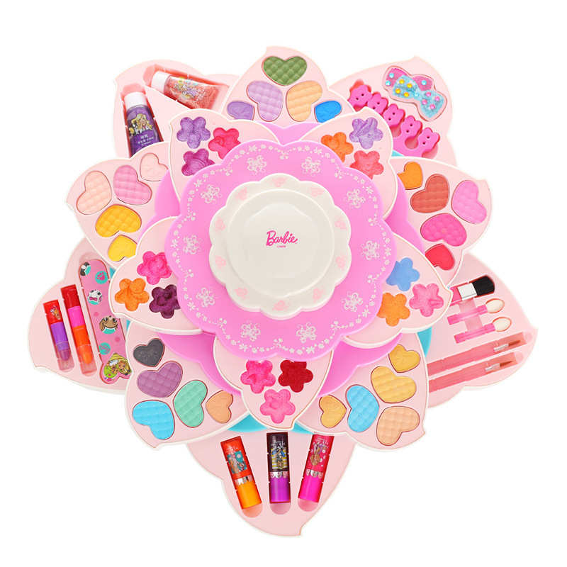 迪士尼儿童化妆品套装无毒可水洗芭比公主彩妆盒 玩具