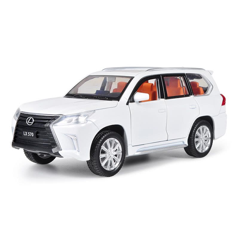 正品雷克萨斯LX570合金汽车模型车NX200t逼真RX350金属儿童玩具车 LX570六开-黑图片