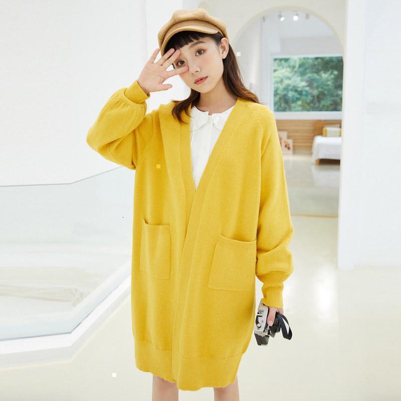 预估价927美特斯邦威开衫毛衣女长款新款秋季简约宽松纯色女士毛衫