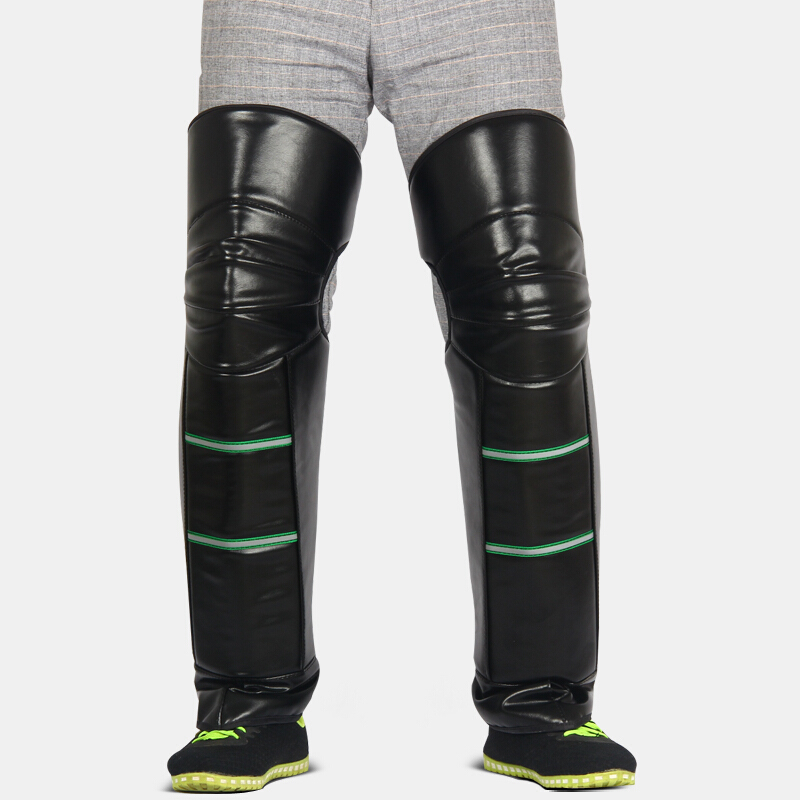 电动车护膝套多层松紧带pu面料防水防风立体剪裁冬季骑行保暖护膝套