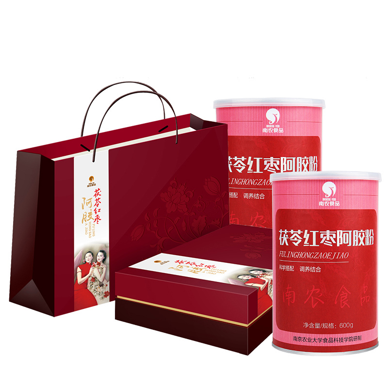 南农食品 茯苓红枣阿胶粉550g*2 中老年人米糊状流食 五谷代餐粉营养早餐杂粮粉