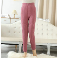 奶奶冬装加绒加厚保暖裤子妈妈装高腰打底裤女老年人护膝弹力棉裤_1 5XL(建议160-180斤） 粉色【加绒加厚】