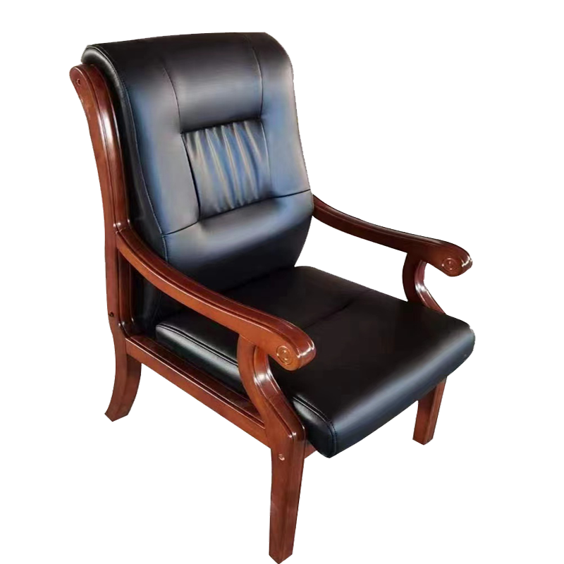 瑞丰杰办公椅老板椅rjy522带扶手木椅皮椅