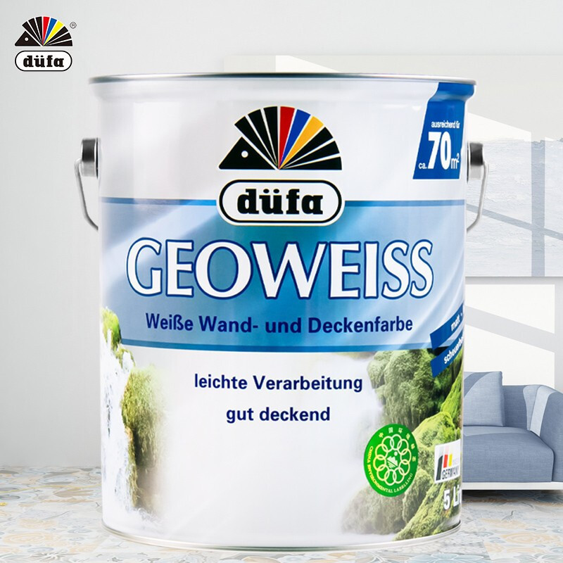 都芳(DUFA) 都芳漆 德国进口吉欧内墙乳胶漆 水性油漆涂料 墙面漆白色 5L