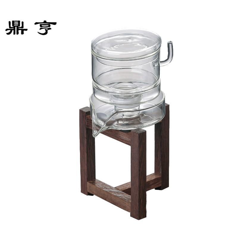 鼎亨家用简约懒人半全自动石磨功夫茶具时来运转玻璃茶壶茶杯套装