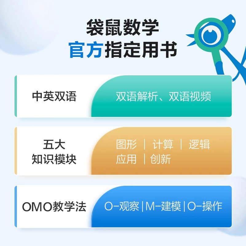 [全3级 共6册]袋鼠趣味数学 小学通用 [正版]学而思 袋鼠趣味数学 趣味国际中英双语视频讲解1-6年级小学袋鼠数学真