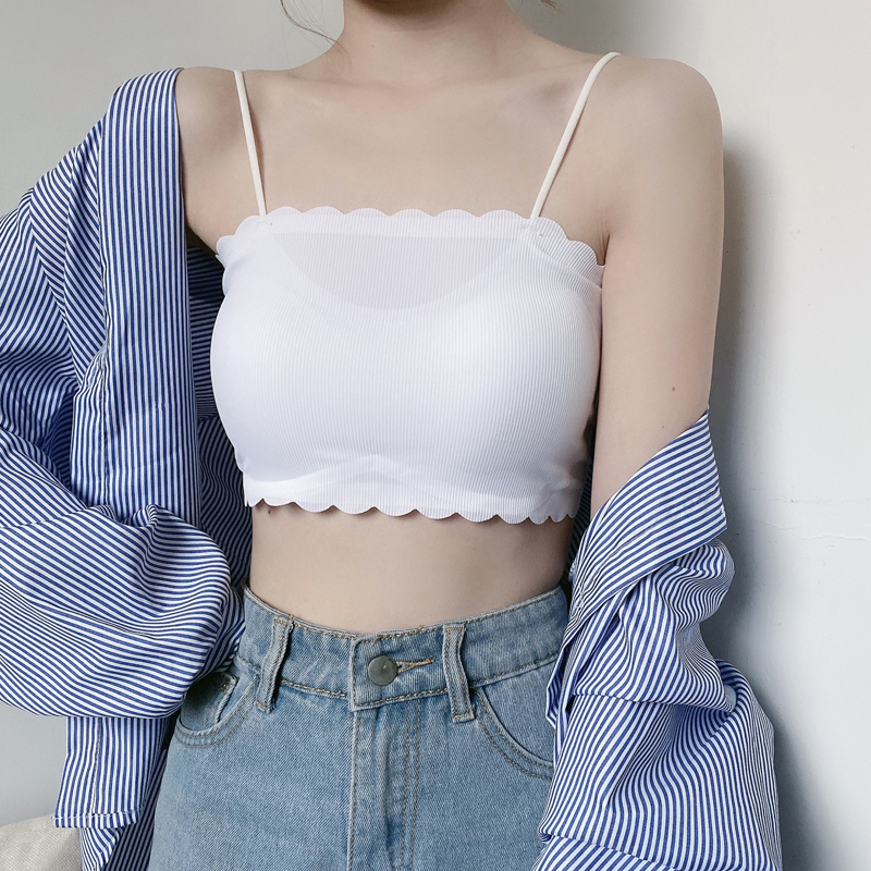 枫述大码胖mm抹胸式内衣女2021新款聚拢文胸美背吊带网红裹胸打底背心