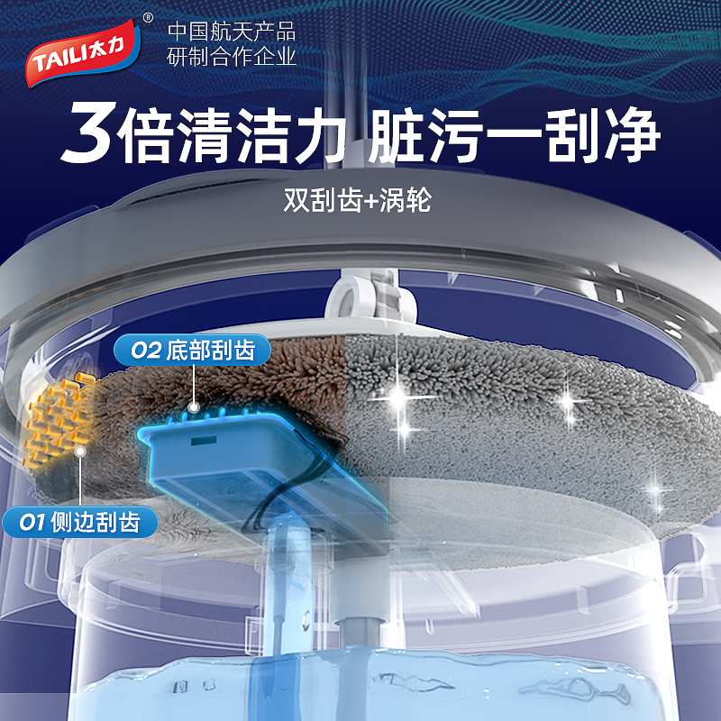 太力免手洗懒人拖把家用一拖净2022新款自动平板拖地神器吸水拖布