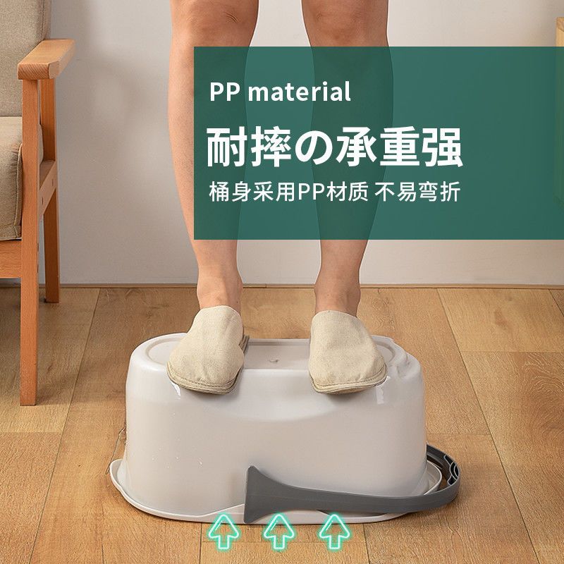 捷佳加厚塑料洗拖把清洁桶加厚加大家用海绵拖把平板拖把清洗桶 北欧米灰色[加强加厚款]