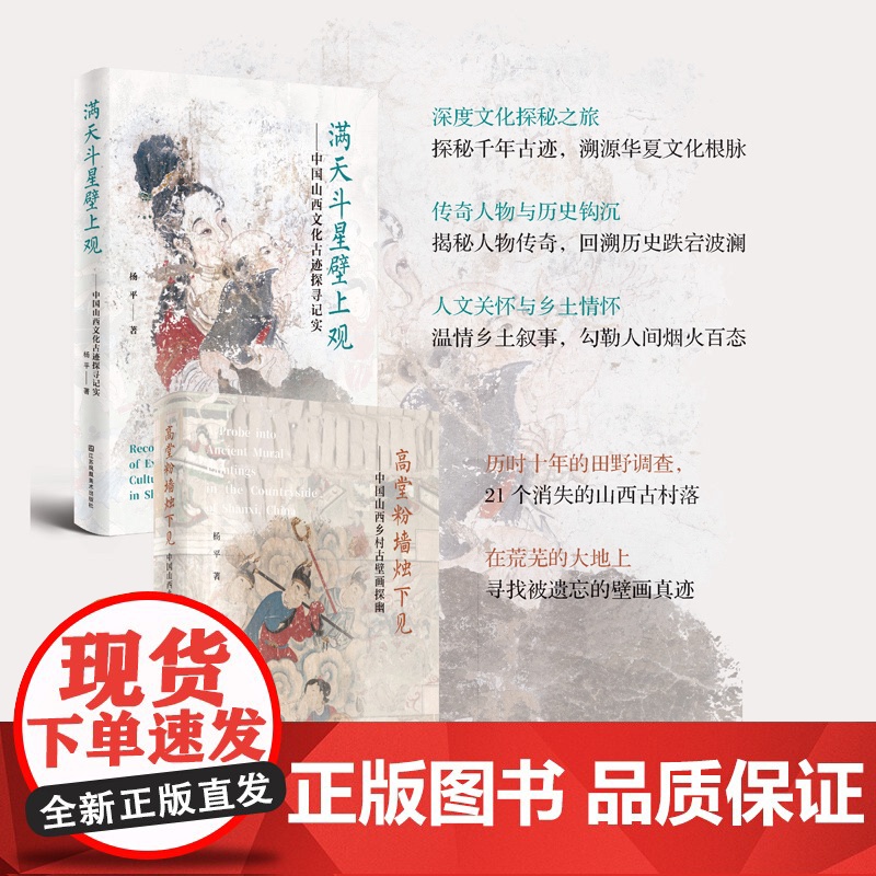 满天斗星壁上观 中国山西文化古迹探寻纪实+高堂粉墙烛下见中国山西乡村古壁画探幽 江苏凤凰美术出版社杨平十年田野考察手记