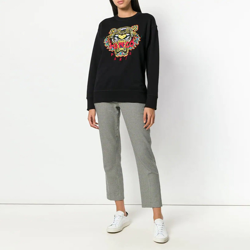 【直营】Kenzo高田贤三 特别版女士龙鳞虎头刺绣全棉卫衣套头衫虎头衫F862SW7404XH高清大图