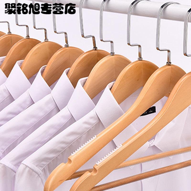 木衣架复古木质木衣架衣撑裤架服装店酒店防滑无痕木头衣挂简约?1025-成人-原木防滑10个