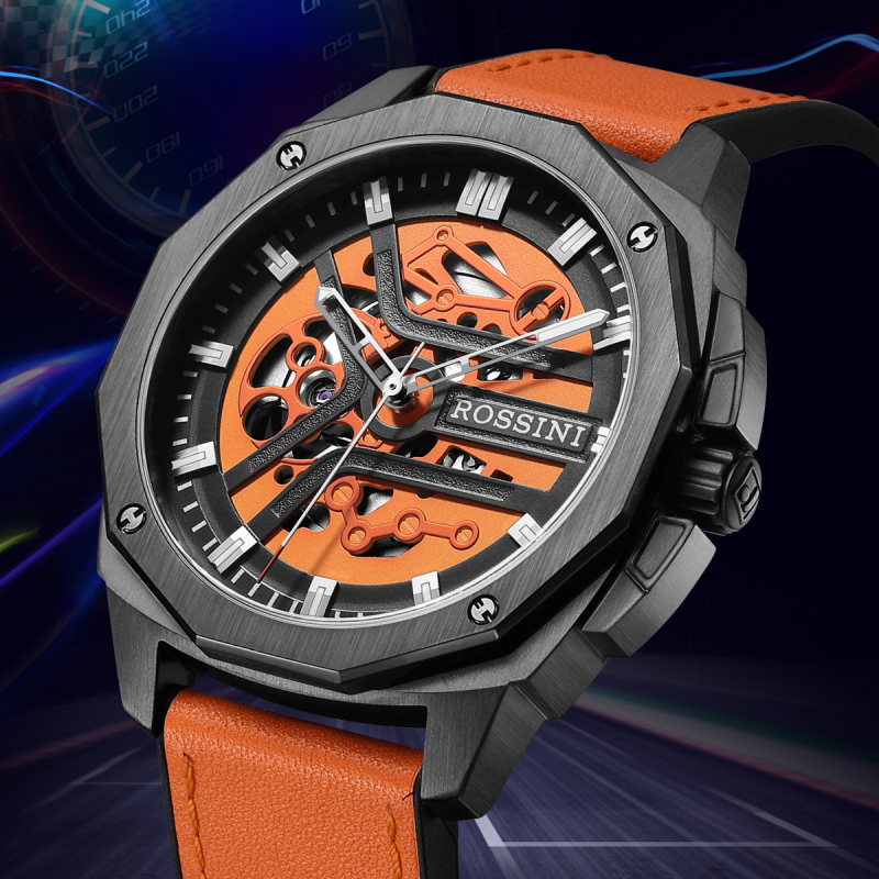 罗西尼手表男勋章系列自动机械表镂空运动酷炫男士手表5210057